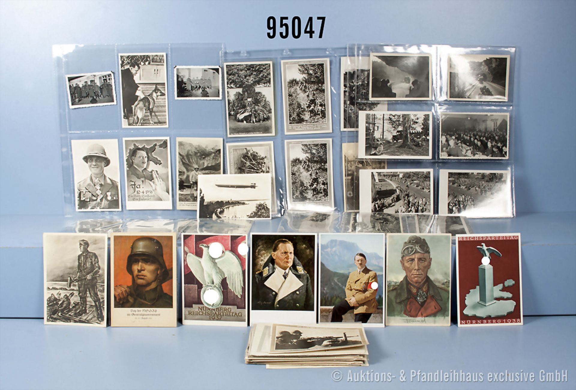 Konv. 84 Ansichtskarten, überwiegend Propaganda 3. Reich, vermutl. 3 Karten Replik, guter Zustand,
