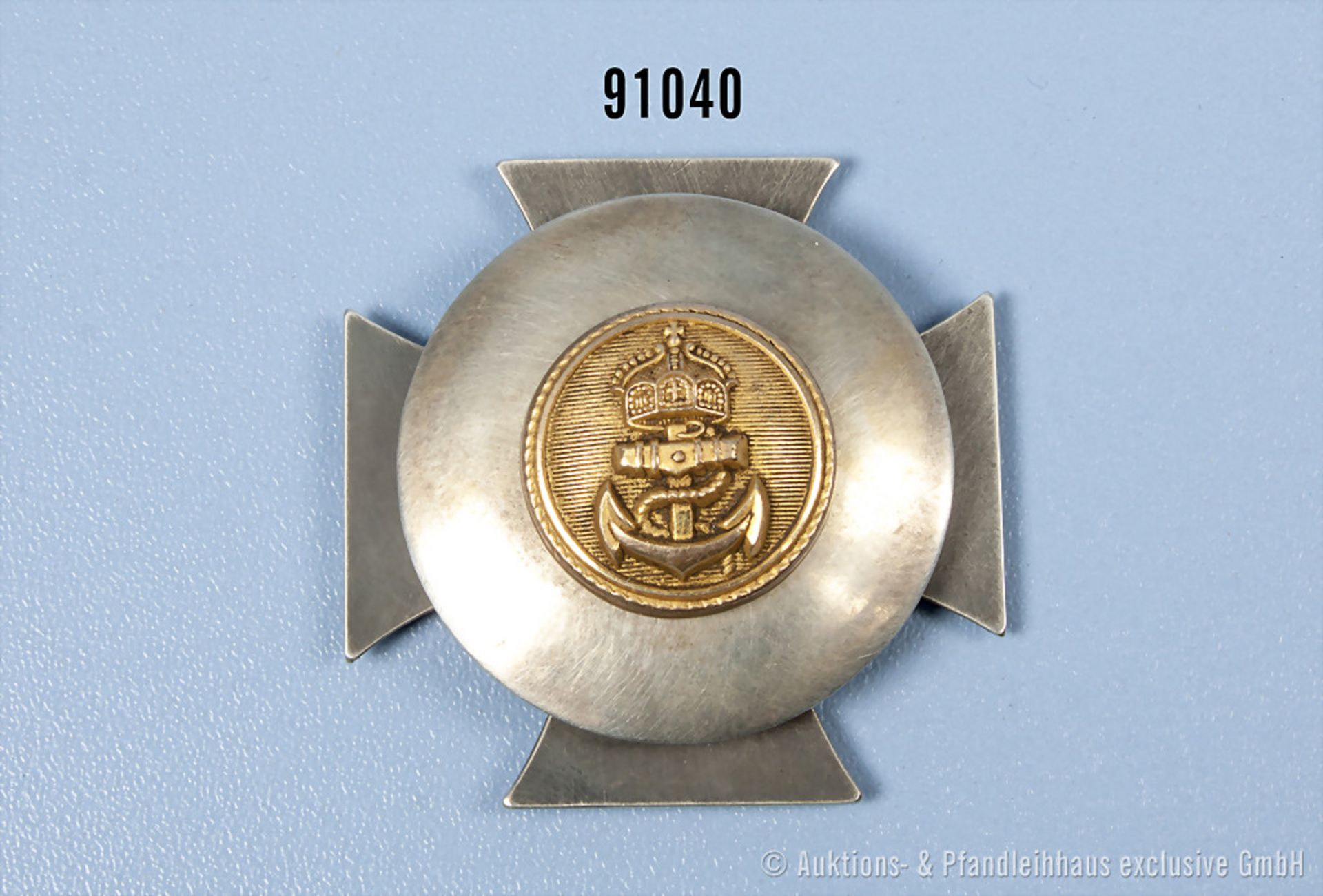 EK 1 1914, rückseitig Schraubscheibe in Form eines kaiserlichen Marineknopfes, Silberpunze "800" auf - Bild 2 aus 2