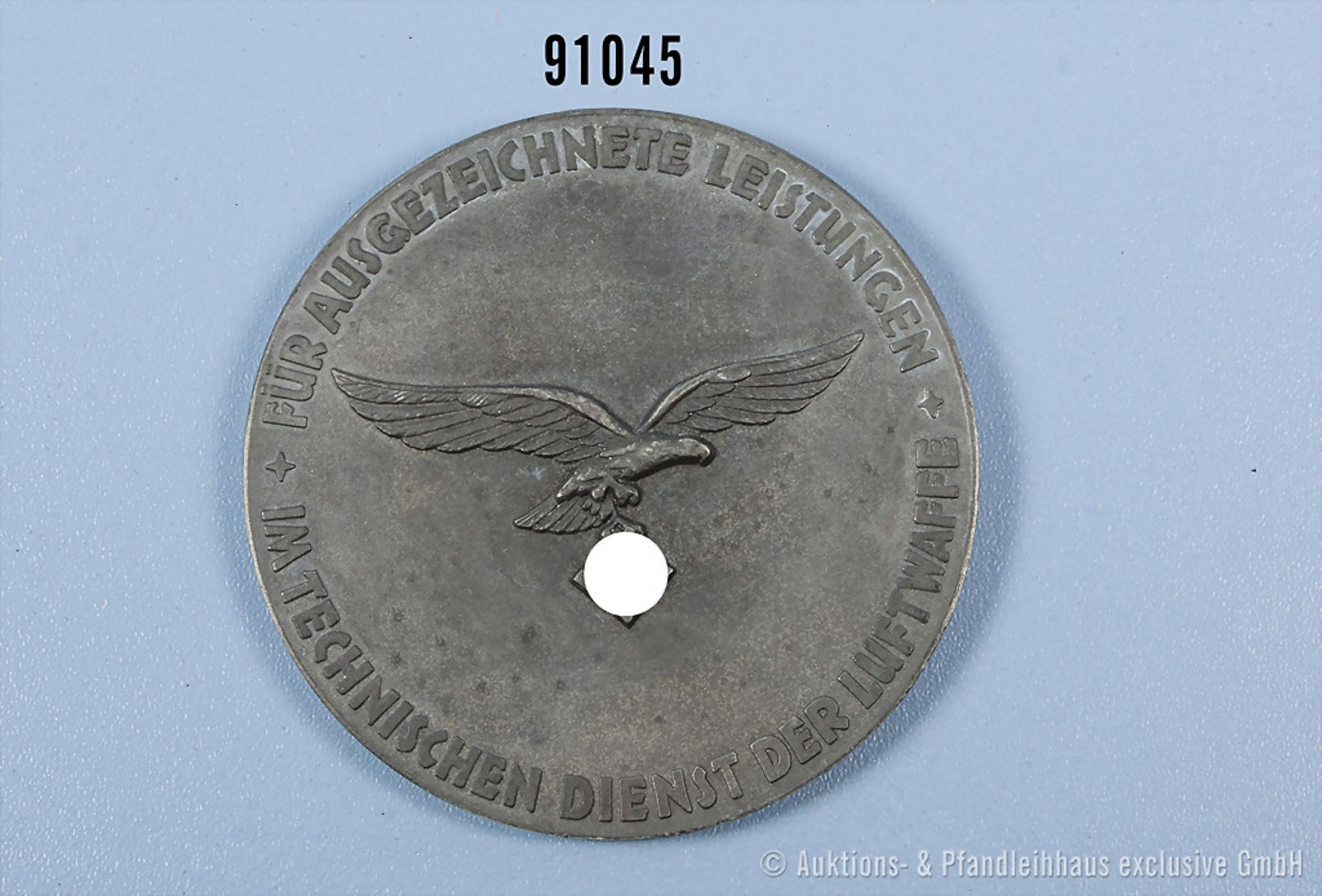 Medaille für ausgezeichnete Technische Leistungen, Luftwaffe 2. WK, Zinkausf., D ca. 7,5 cm, guter - Image 2 of 2