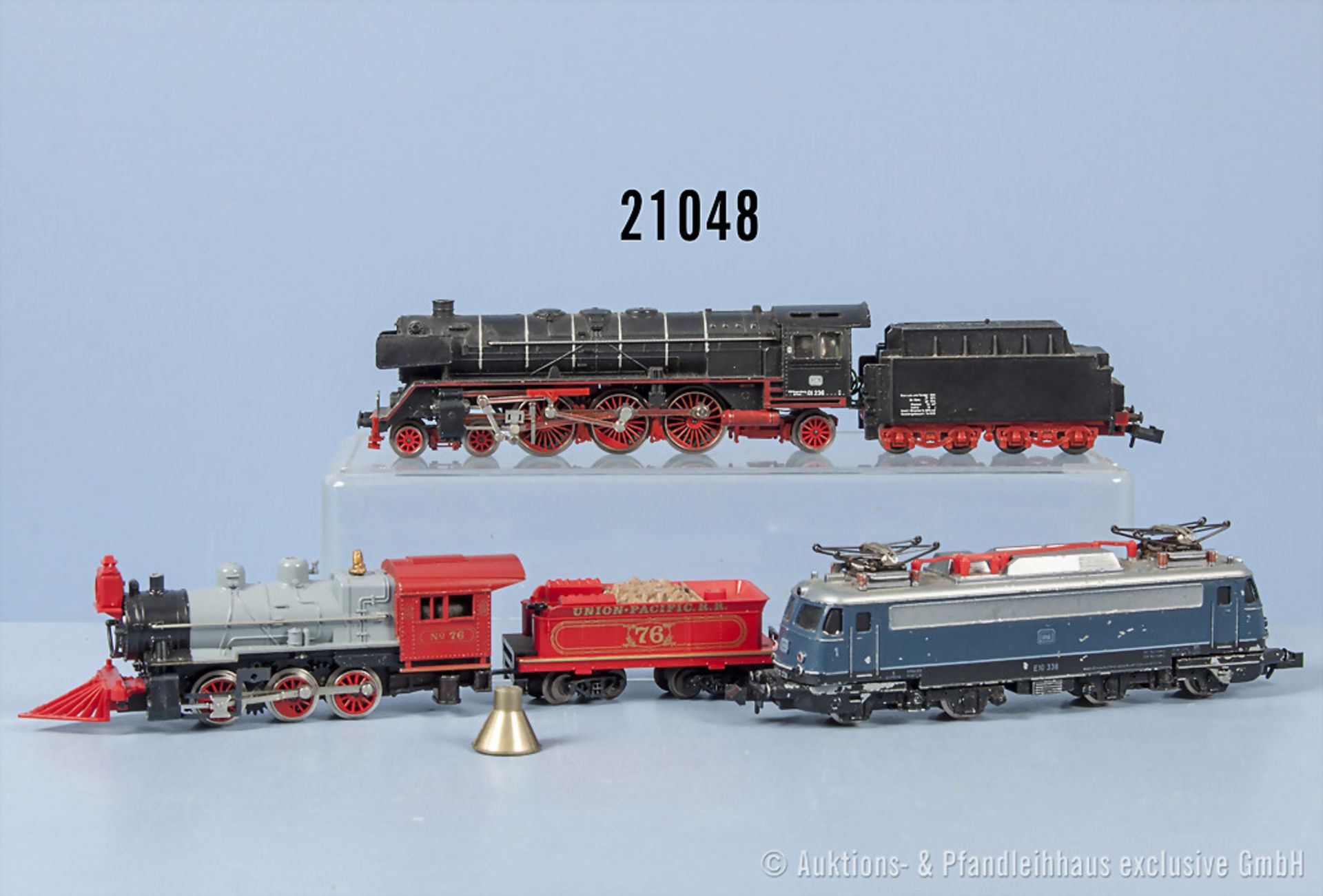 Konv. Minitrix Spur N Lokomotiven, dabei Schlepptenderlok der "Union Pacific", BN 76, Achsfolge C,