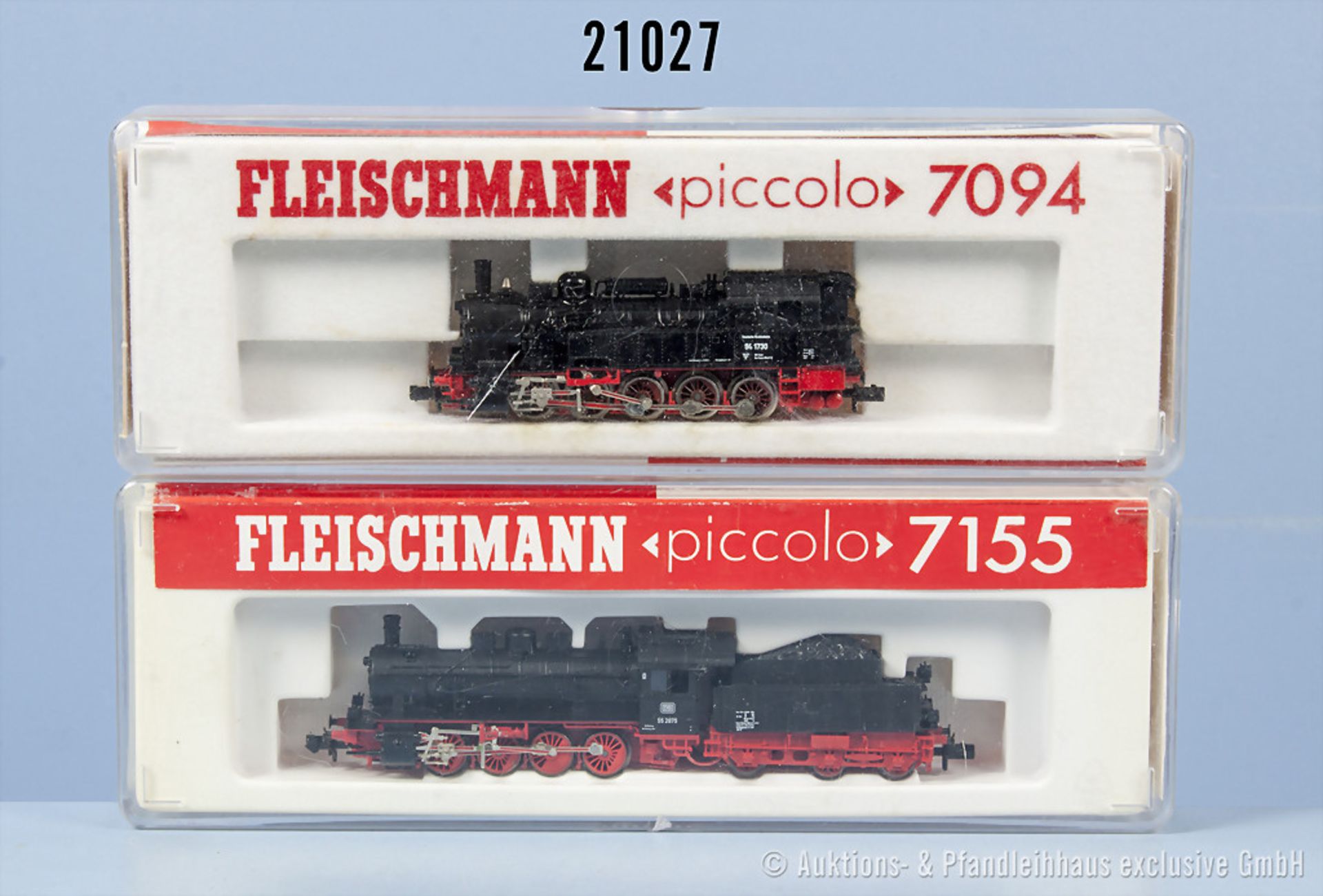 Konv. 2 Fleischmann piccolo Spur N Lokomotiven, dabei 7094 Tenderlok der DB, BN 94 1730, Achsfolge E