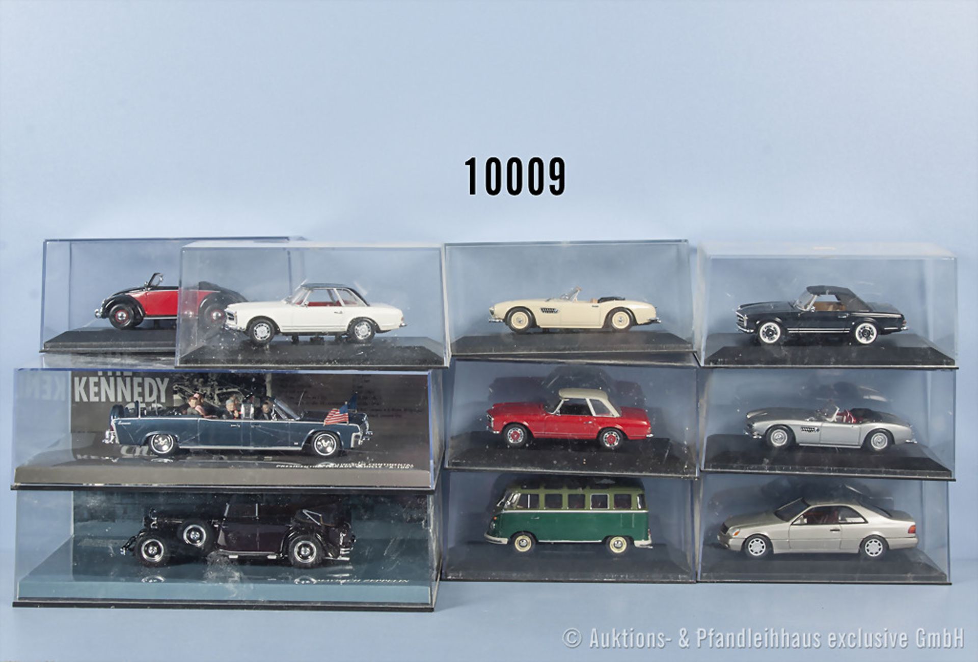 Konv. 10 Minichamps Modellfahrzeuge Oldtimer, Metallausf., M 1:43, sehr guter Zustand in original