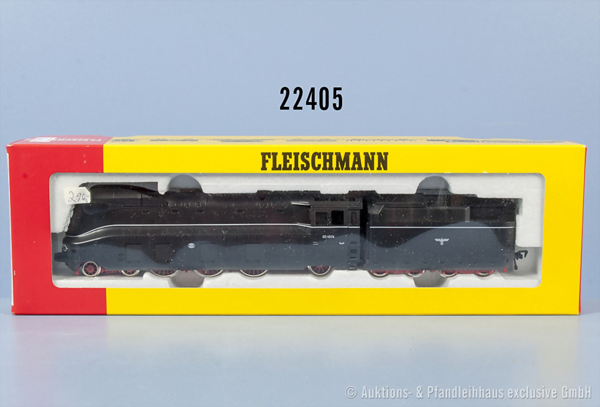 Fleischmann H0 4172 Stromlinien-Schlepptenderlok der DRG, BN 03 1074, Achsfolge 2'C'1, Tender 4-A,