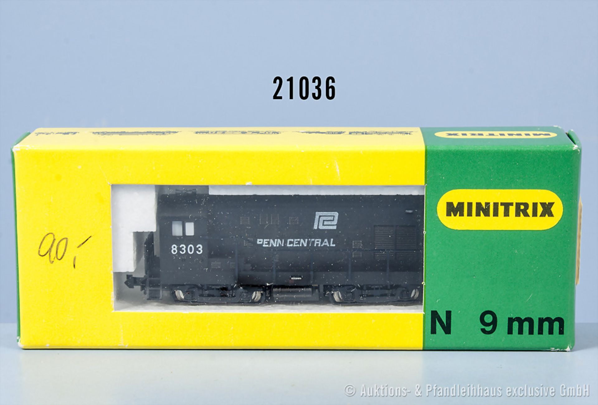 Minitrix Spur N 2003 Diesellok der "Penn. Central", BN 8303, Zustand 1, in OVP, OVP beschriftet