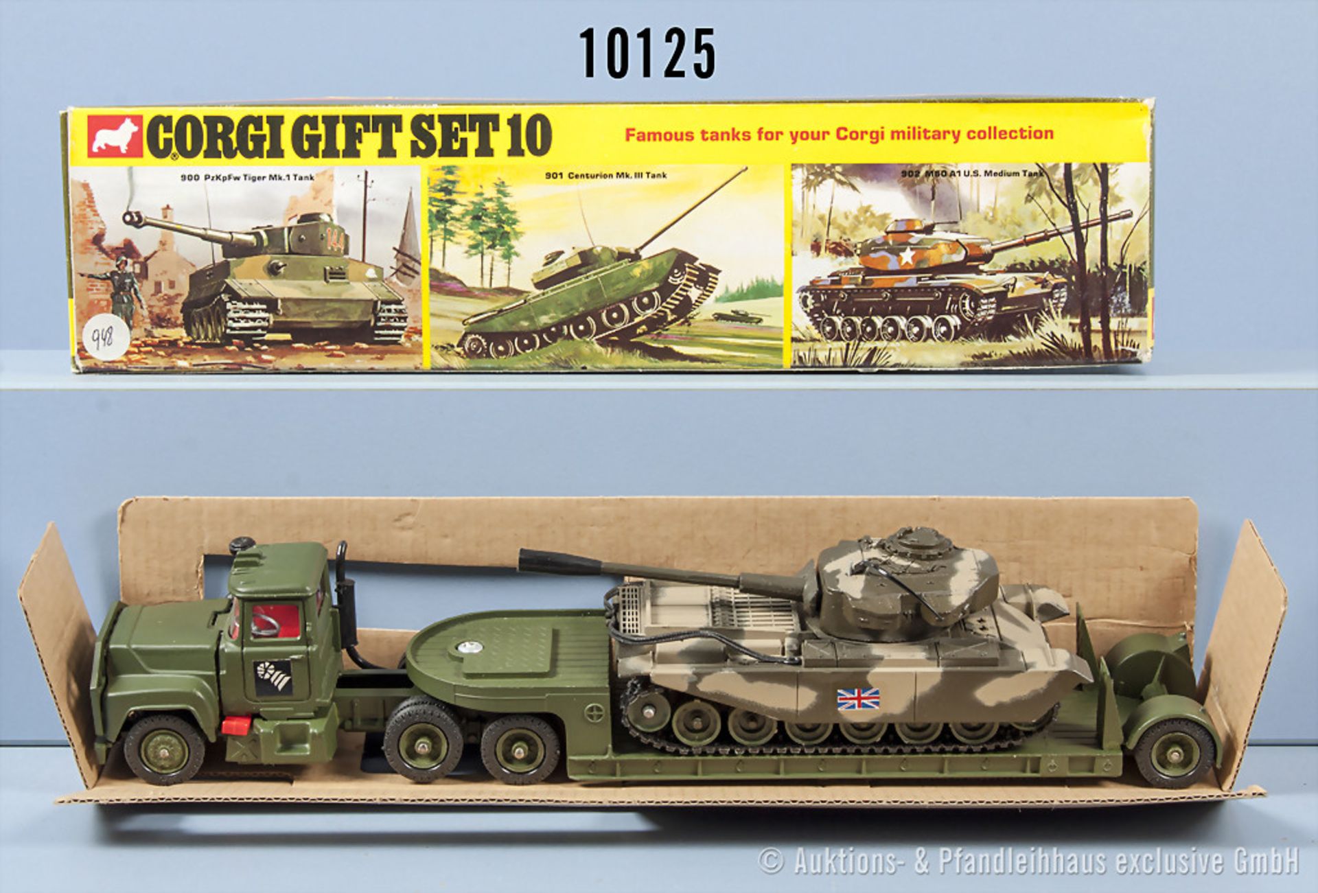 Corgi Gift Set Nr. 10 Tank Transporter and Centurion Mk. III Tank, lack. Metallgußausf., M 1:43,