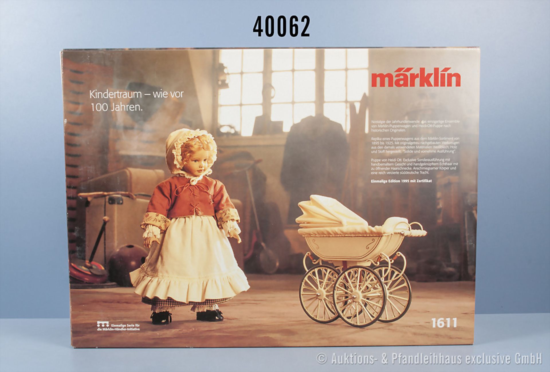 Märklin 1611 Puppenwagen mit Puppe, Replika eines Puppenwagens aus dem Märklin-Sortiment von 1895