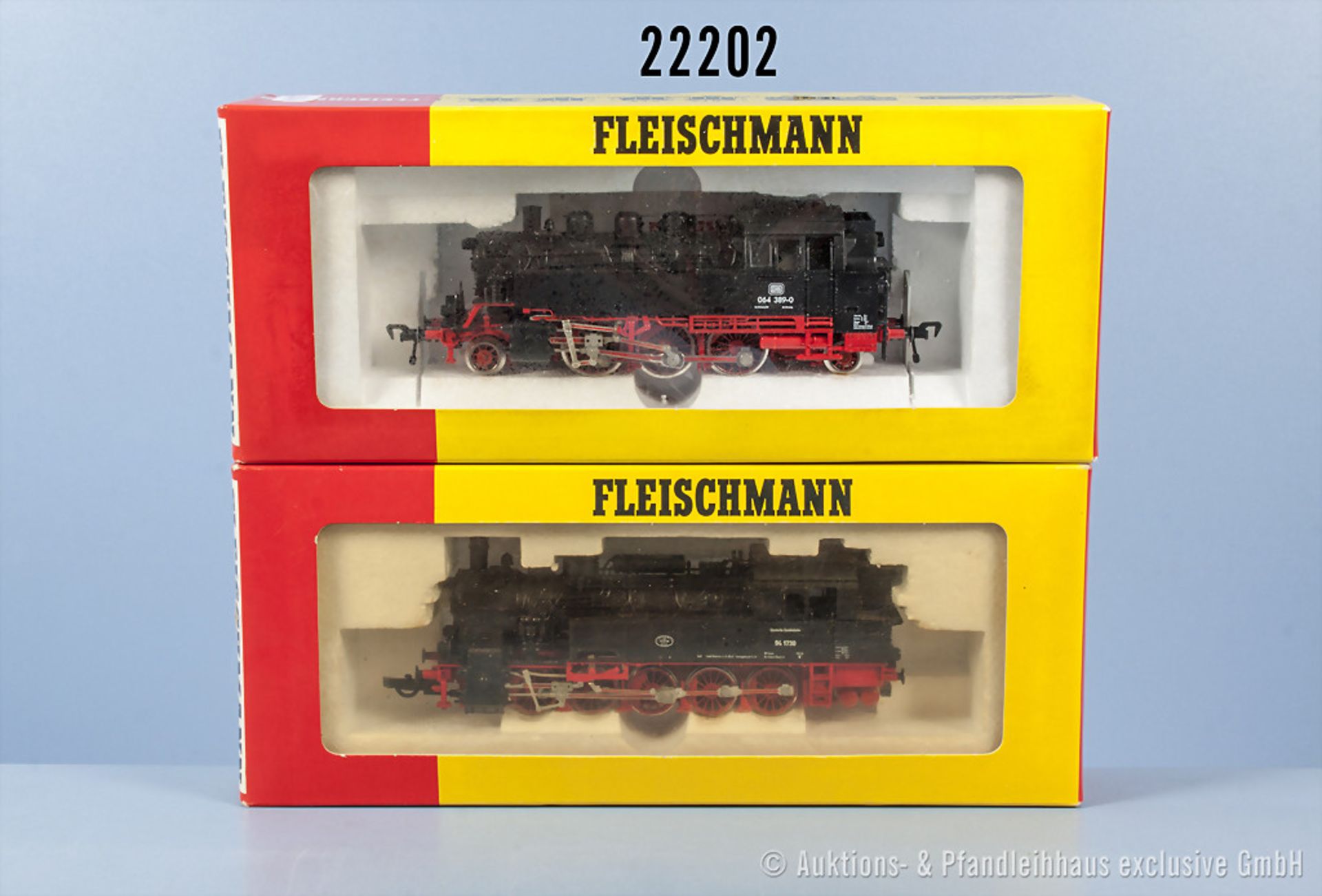 Konv. 2 Fleischmann H0 Lokomotiven, dabei 4064 Tenderlok der DB, BN 064 389-0, Achsfolge 1'C'1 und