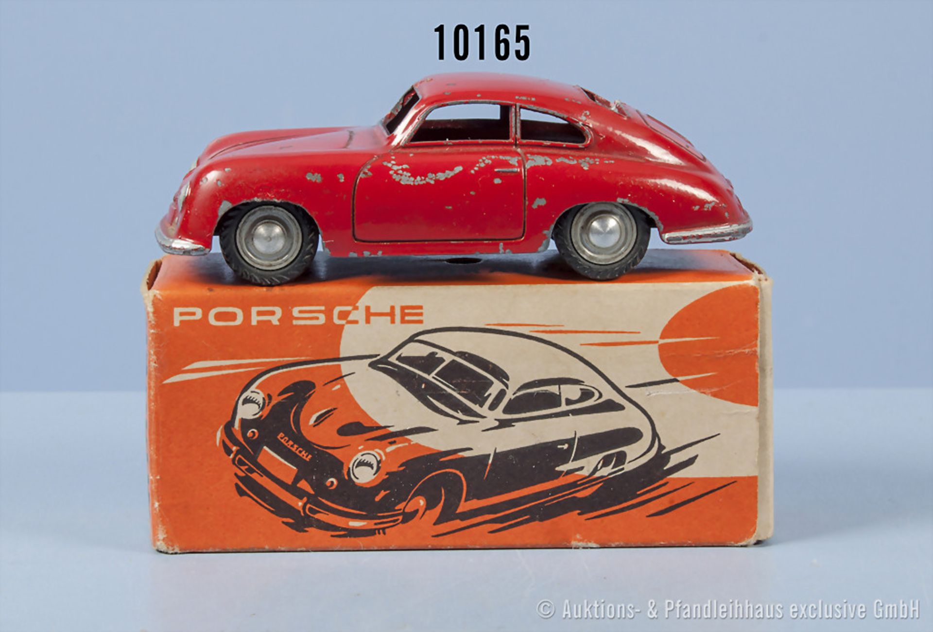 Märklin 5524/2 (8004) Porsche 356 Coupé, rot lack. Gußausf., gummibereift, brünierte Bodenplatte mit