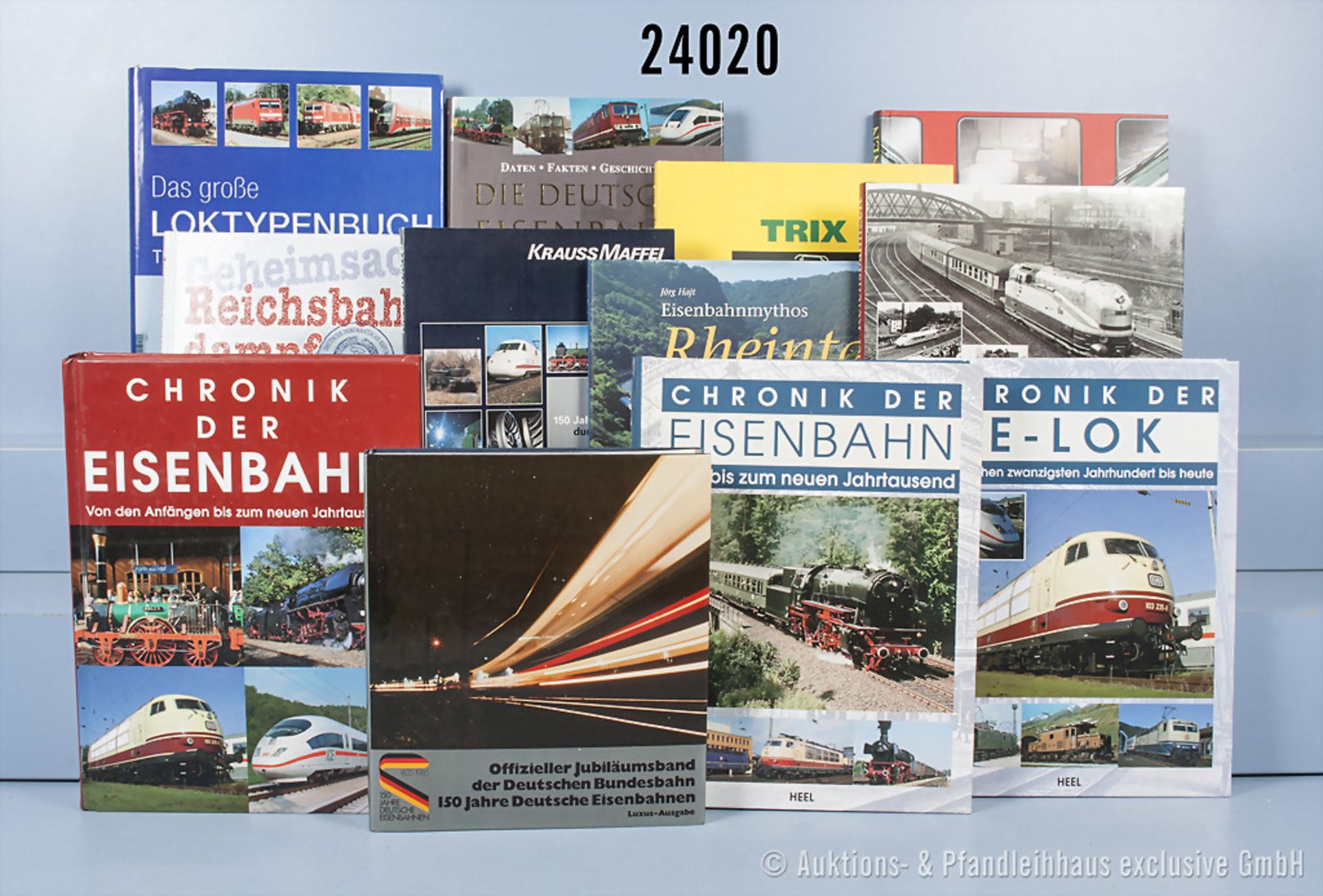 Konv. ca. 60 Eisenbahn-Bücher, dabei "Hotel auf Schienen", "Eisenbahn-Mythos Rheintal", "Eisenbahn