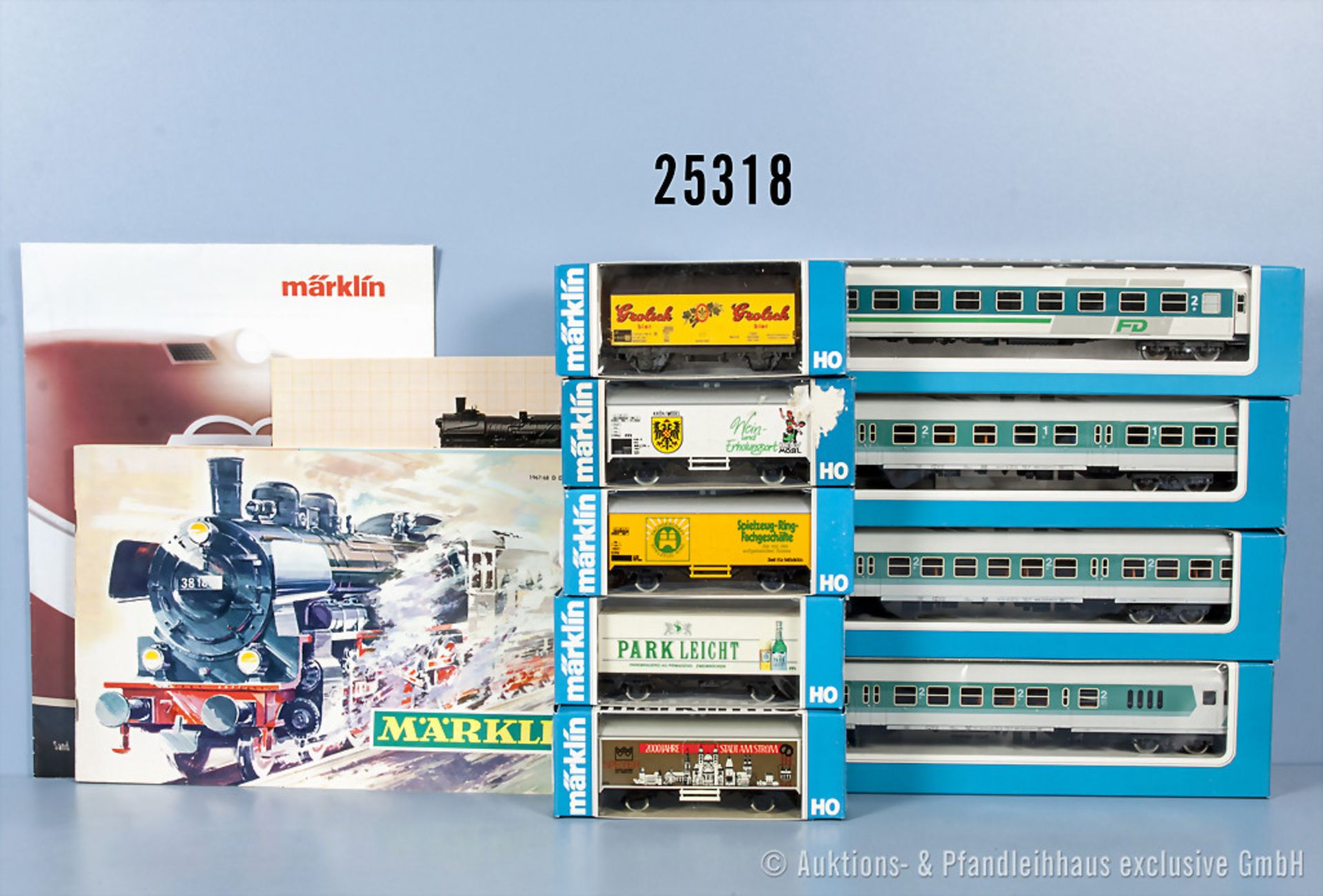 Konv. Märklin H0 Wagen, dabei 4221, 4258, 4259, 4260, 4 x 4415 Varianten, 1 Containertragwagen und 1