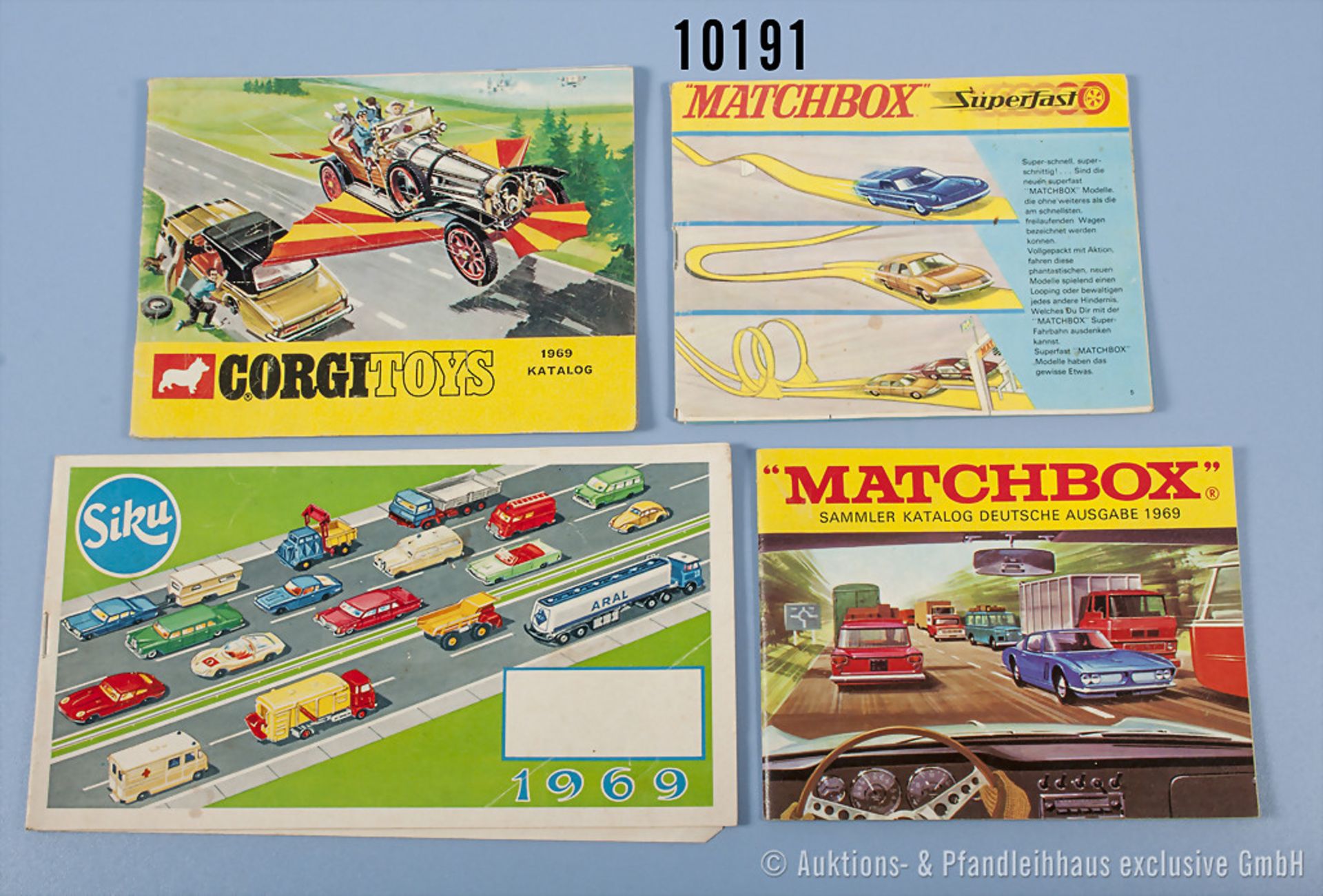 Konv. 3 Modellauto-Kataloge, Corgi Toys 1969 mit Kontrolliste für den Sammler, Siku 1969 und