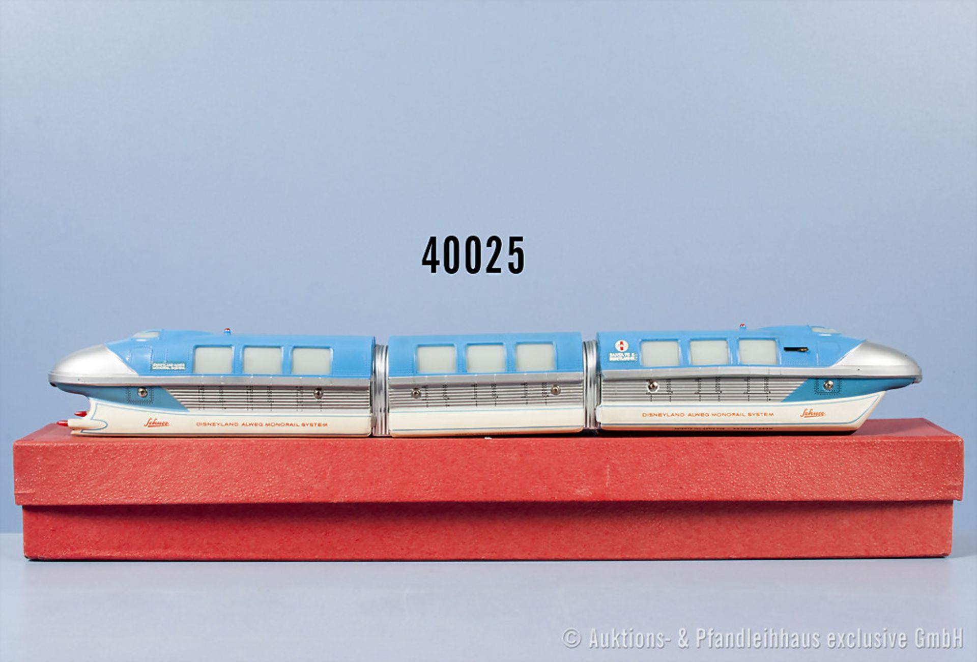 Schuco Disneyland Alweg Monorail Systembahn, blaue Kunststoffausf., elektrifiziert, L.37 cm, sehr