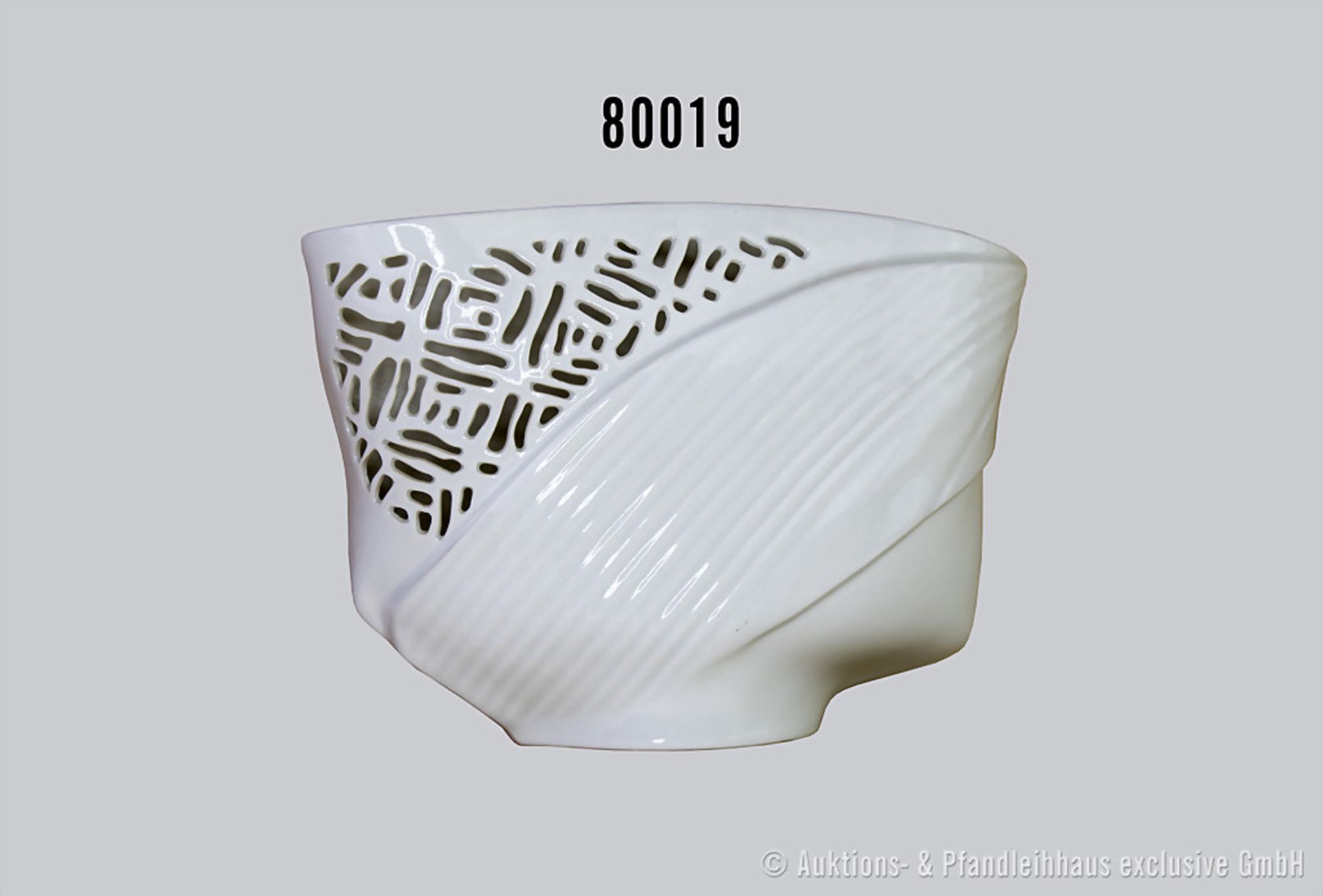 Rosenthal Porzellan Vase, Geschenkserie, Durchbruchporzellan, weiß glasiert, H 15 cm, nummeriert