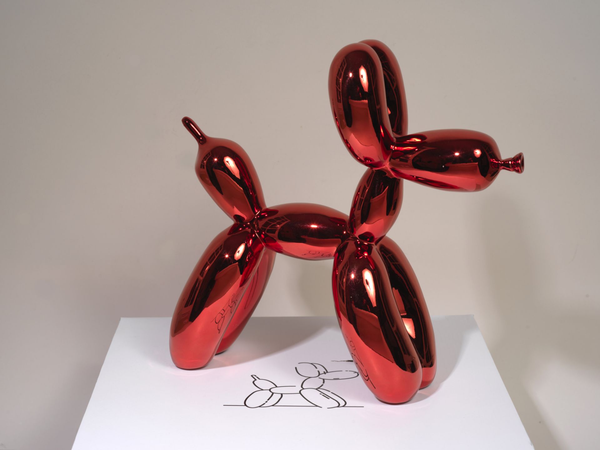 Jeff KOONS D'après- Balloon dog red- Résine chromée - 30 x 30 x 12 cm - Edition [...] - Bild 2 aus 2