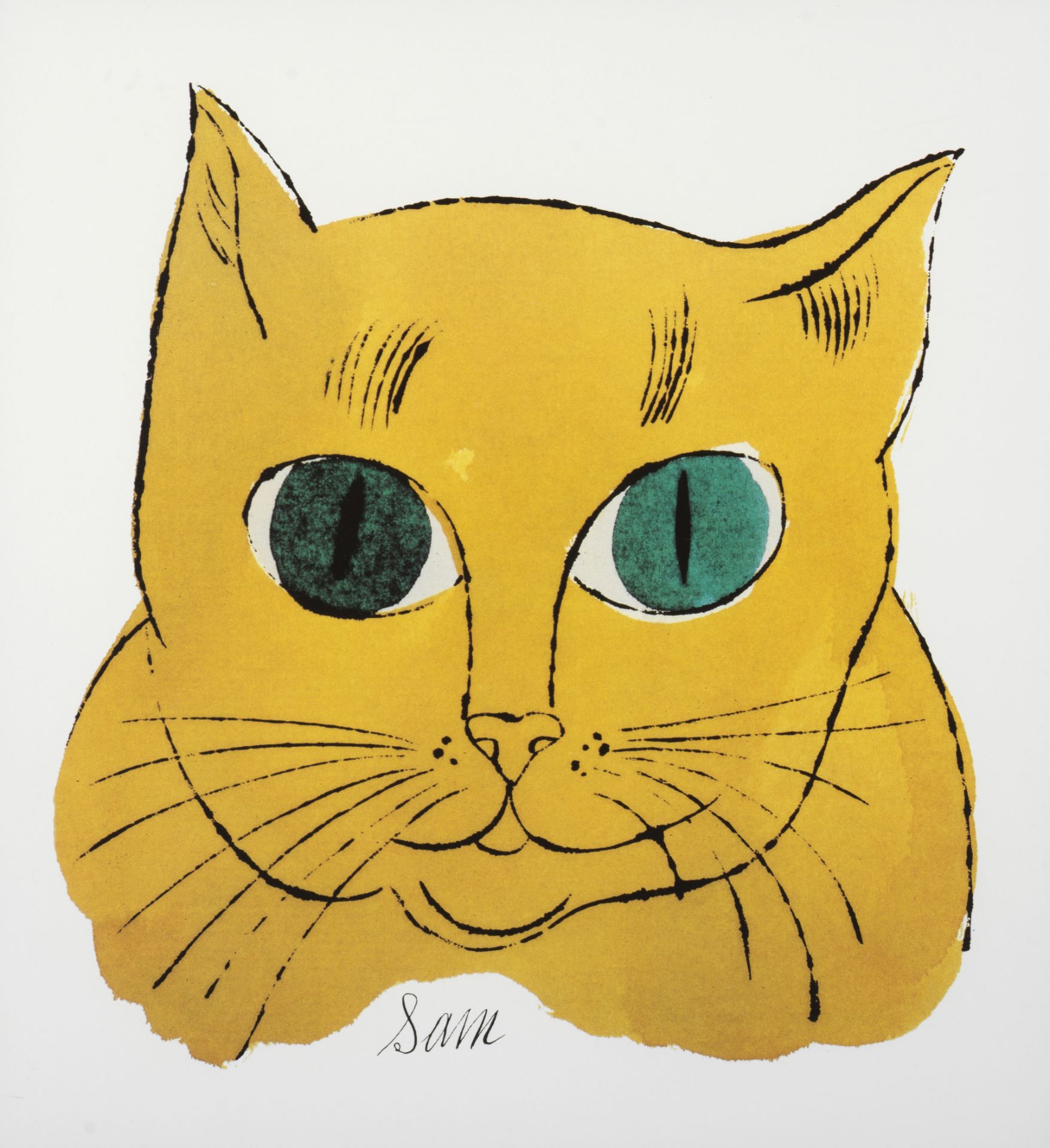 Andy WARHOL (D'après) - Sam Yellow cat - Offset lithographie - Tampon de la [...]