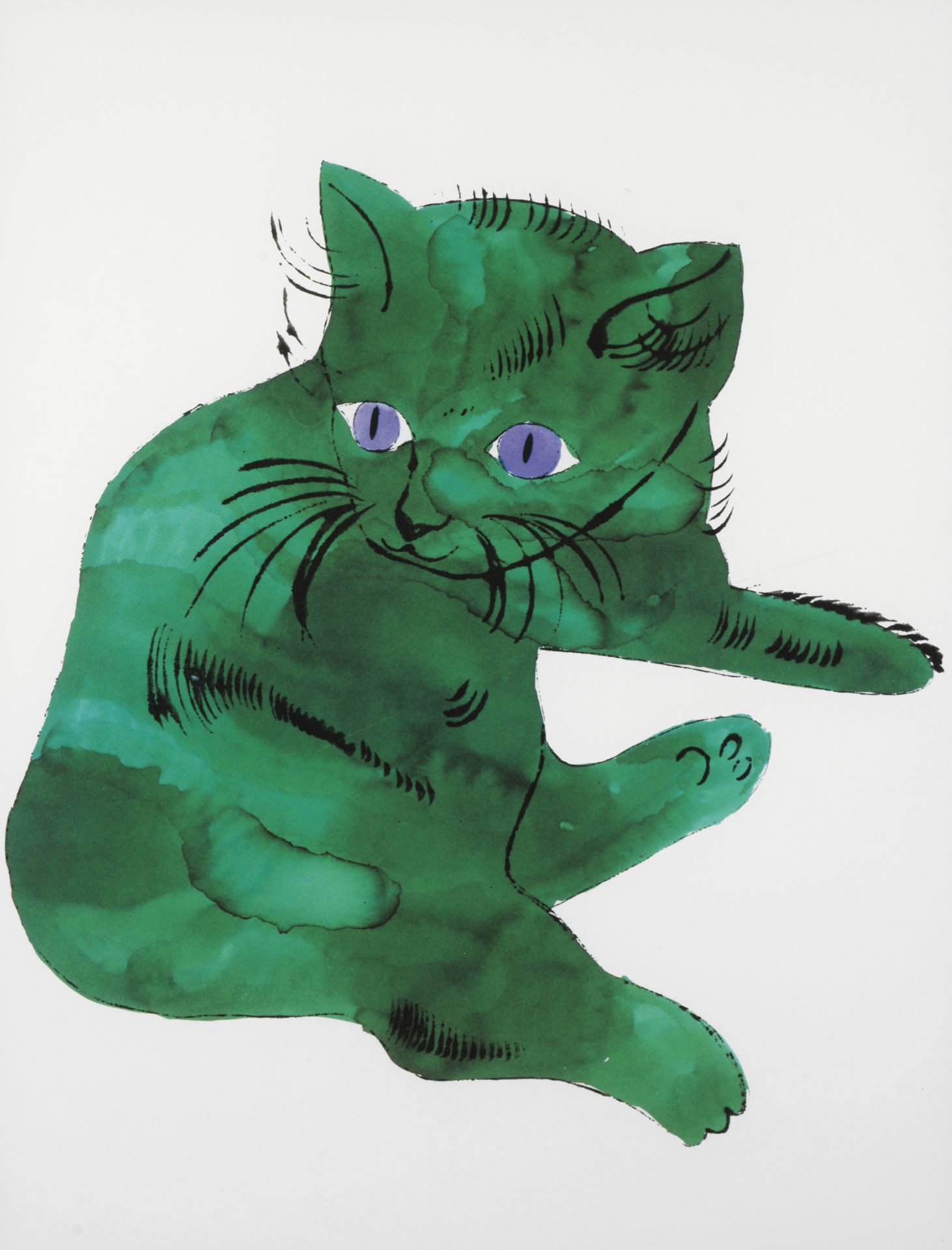 Andy WARHOL (D'après) - Sam Green cat - Offset lithographie - Tampon de la fondation [...]