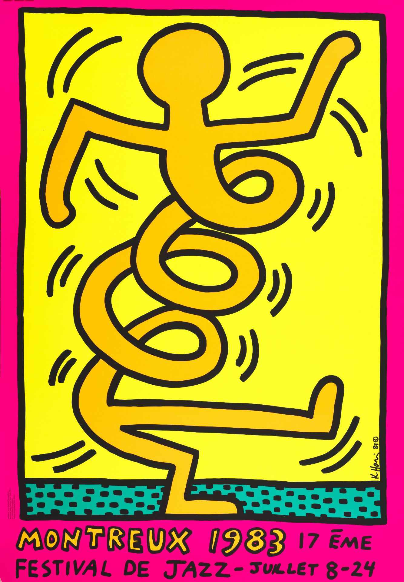 Keith HARING - D'après - Montreux Jazz Festival - Affiche sérigraphique - 99 x 69 [...]