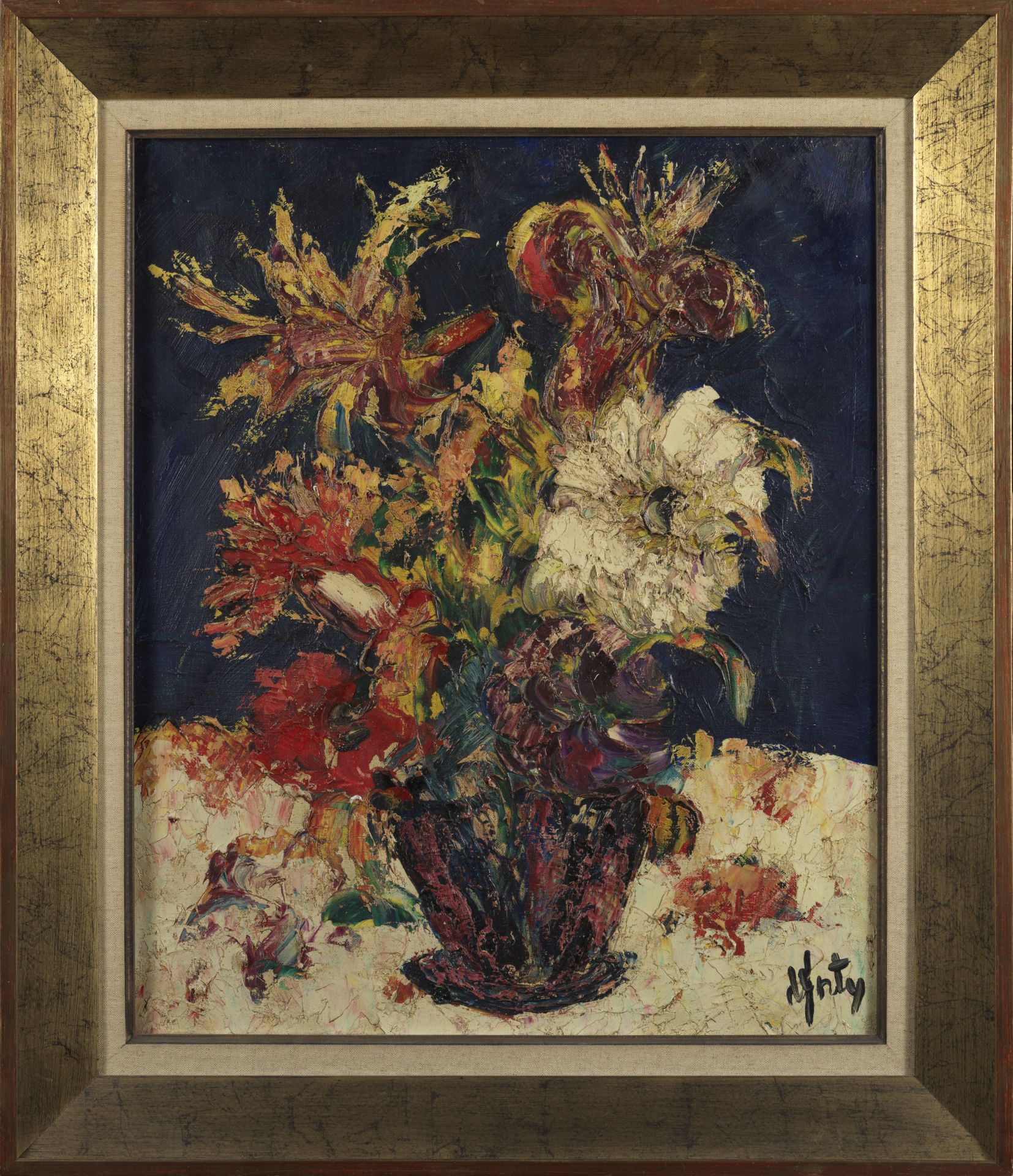 Henry D'ANTY (1910-1998) - Bouquet de fleurs - Huile sur toile signée en bas à [...] - Bild 2 aus 3