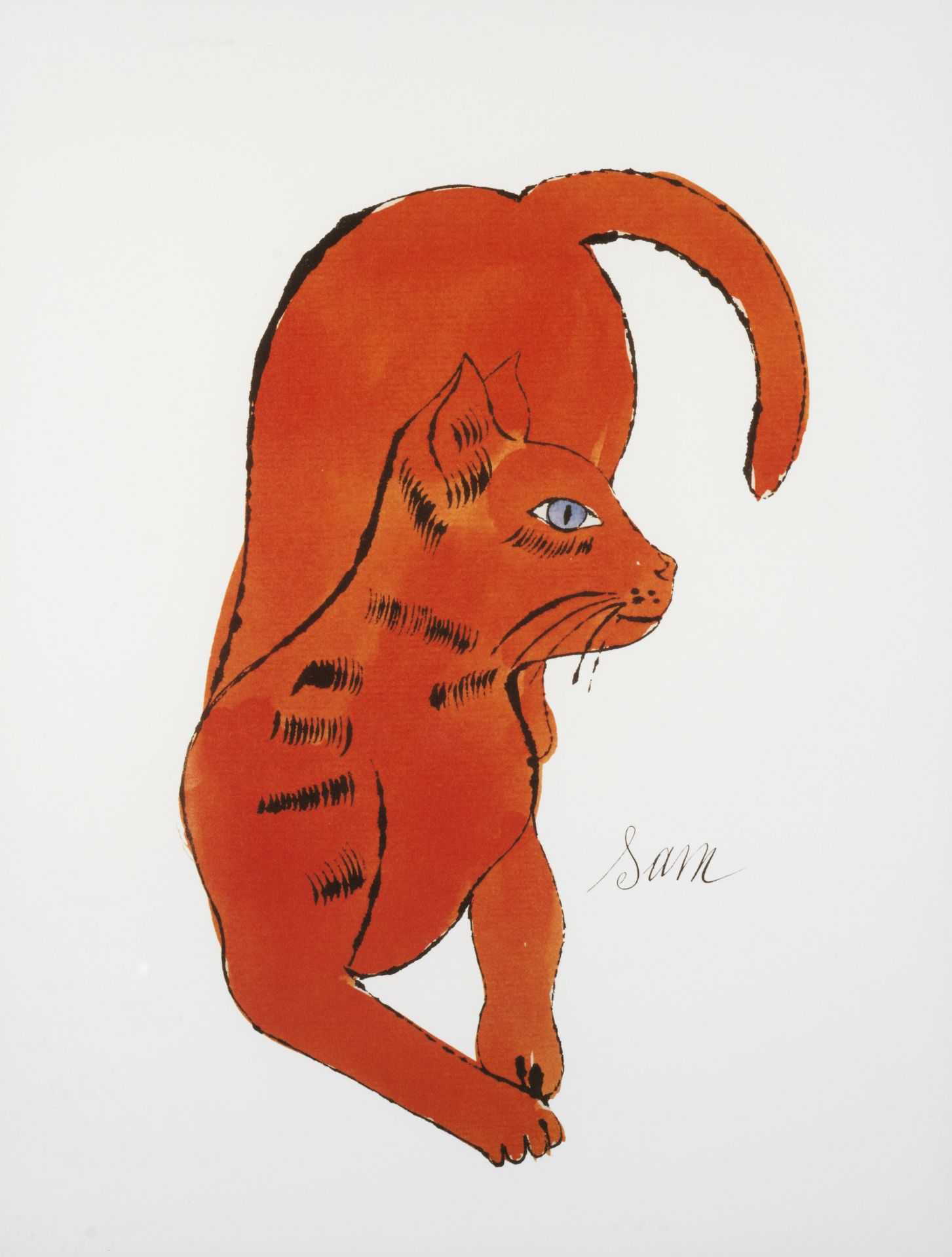 Andy WARHOL (D'après) - Cat named Sam - Offset lithographie - Tampon de la fondation [...]