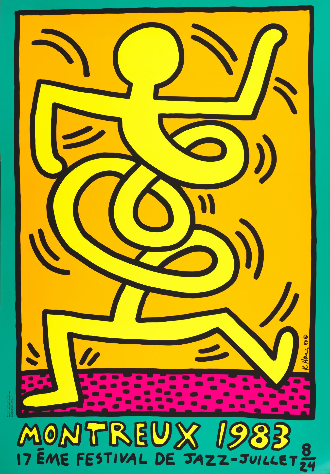 Keith HARING - D'après - Montreux Jazz Festival - Affiche sérigraphique - 99 x 69 [...]