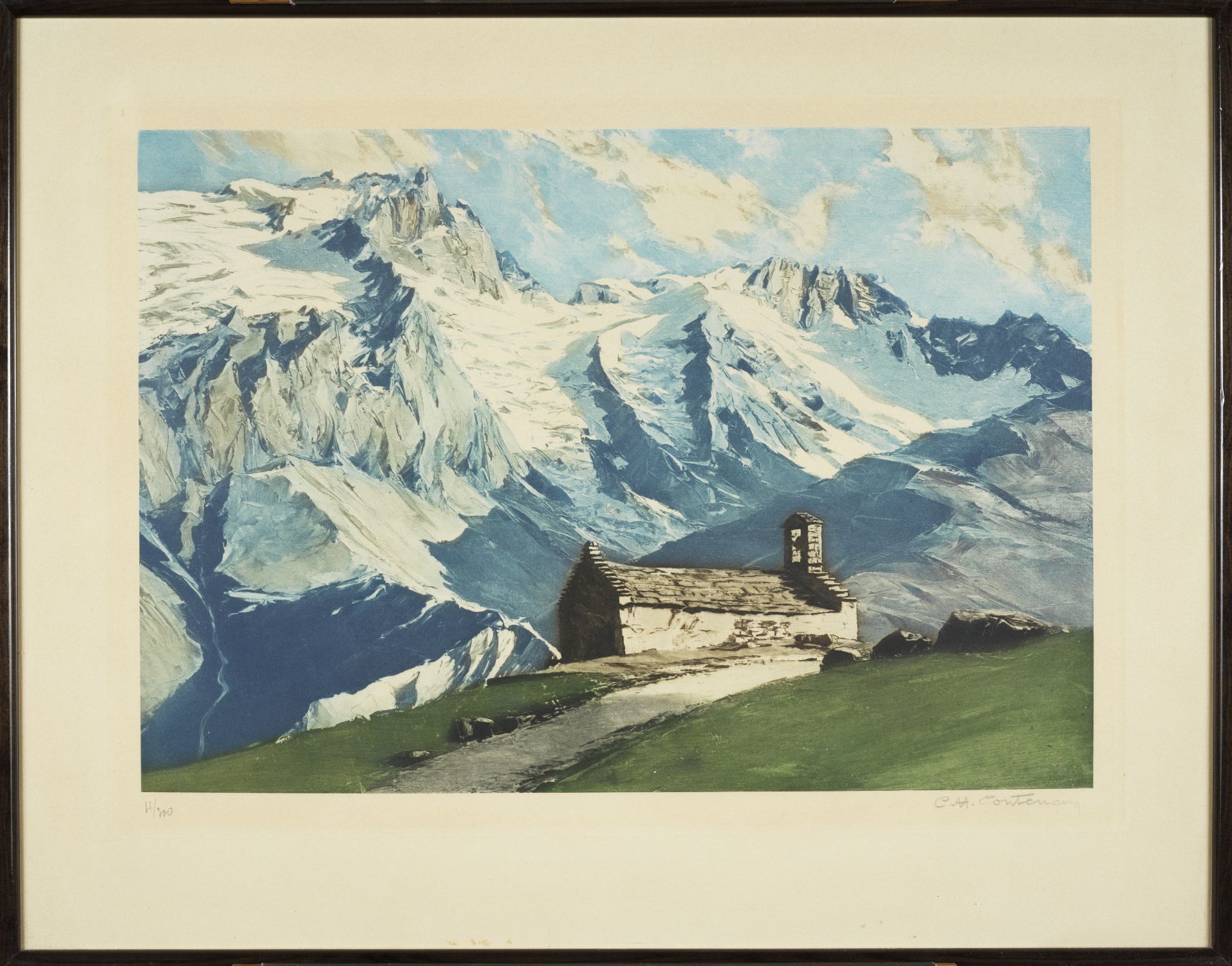 Charles CONTENCIN (1898-1955) - paysage alpin - Aquatinte signée au crayon en bas à [...]