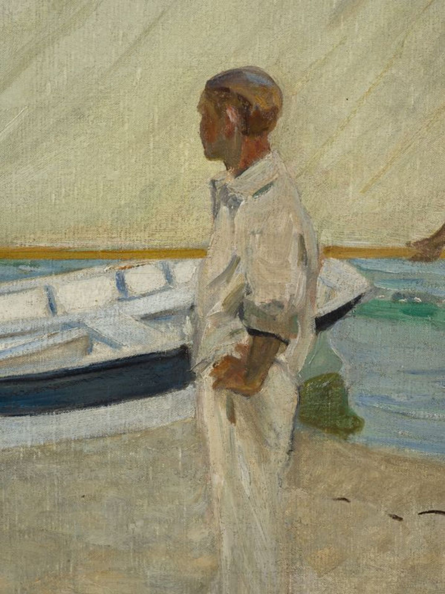 Raoul du GARDIER (1871-1952) - A la plage, Noirmoutiers, huile sur toile signée en [...] - Bild 4 aus 5