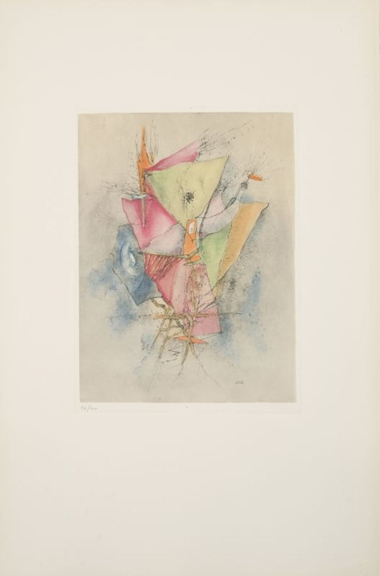 Otto WOLS (1913 - 1951) - Des voiles déchirées - Gravure en couleurs signée dans [...]