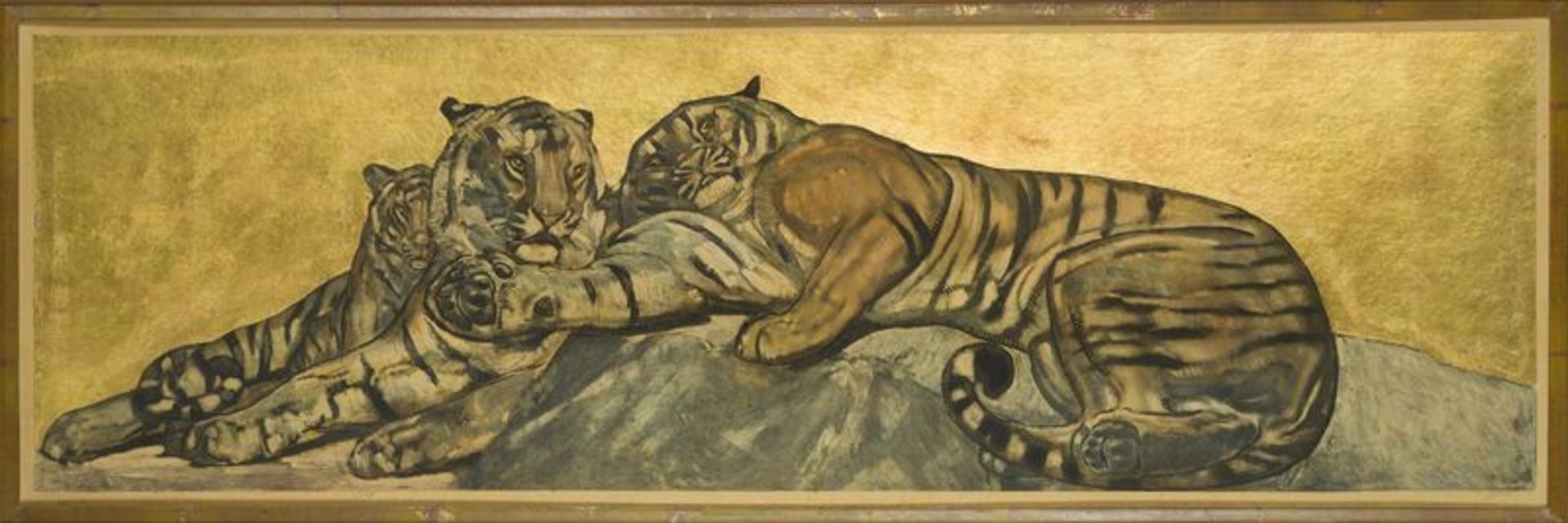 Paul JOUVE (1894-1973) -Tigres au repos, 1932 - Eau forte et aquatinte en couleurs [...] - Bild 2 aus 4