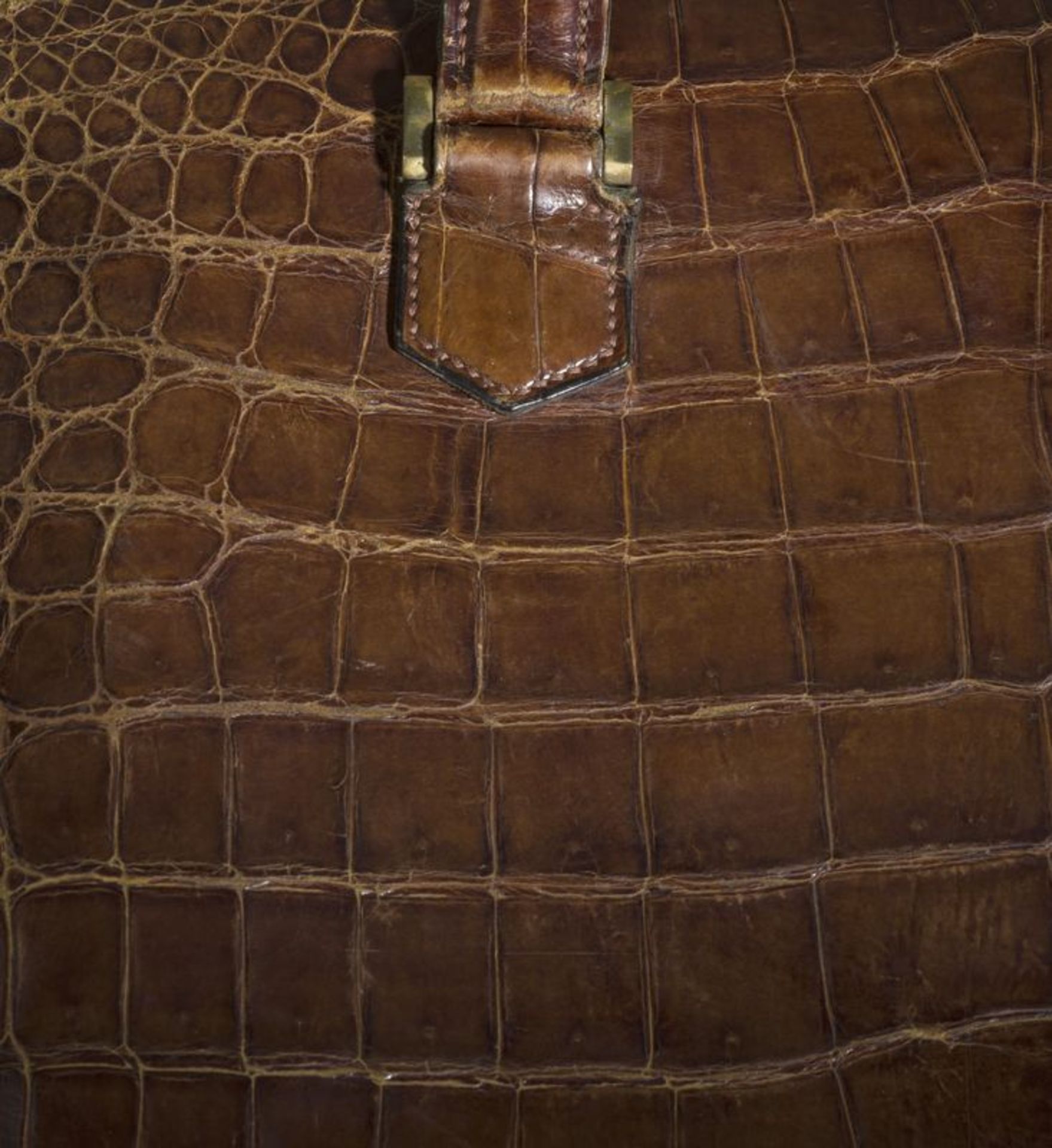 HERMES, Paris - 24 fbg st Haonore - Sac Pullman en crocodile marron - Doublure en [...] - Bild 2 aus 4