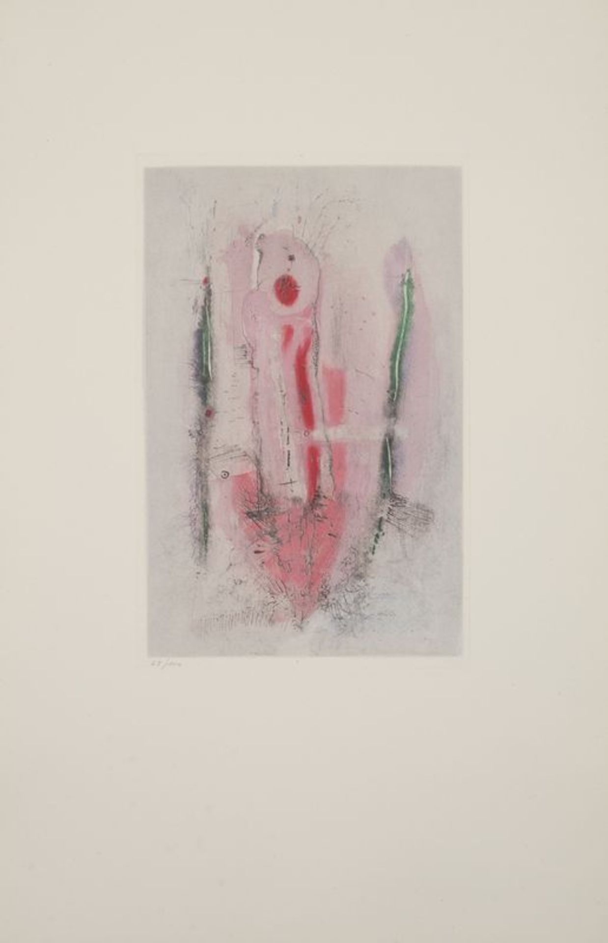 Otto WOLS (1913 - 1951) - Flamboyant, 1946- Gravure en couleurs signée dans la [...]