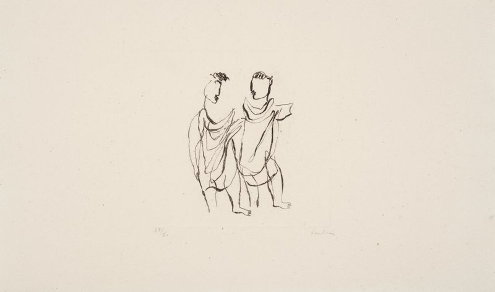 Jean FAUTRIER (1898-1964) - Deux personnages - Héliogravure et eau forte sur vélin [...]