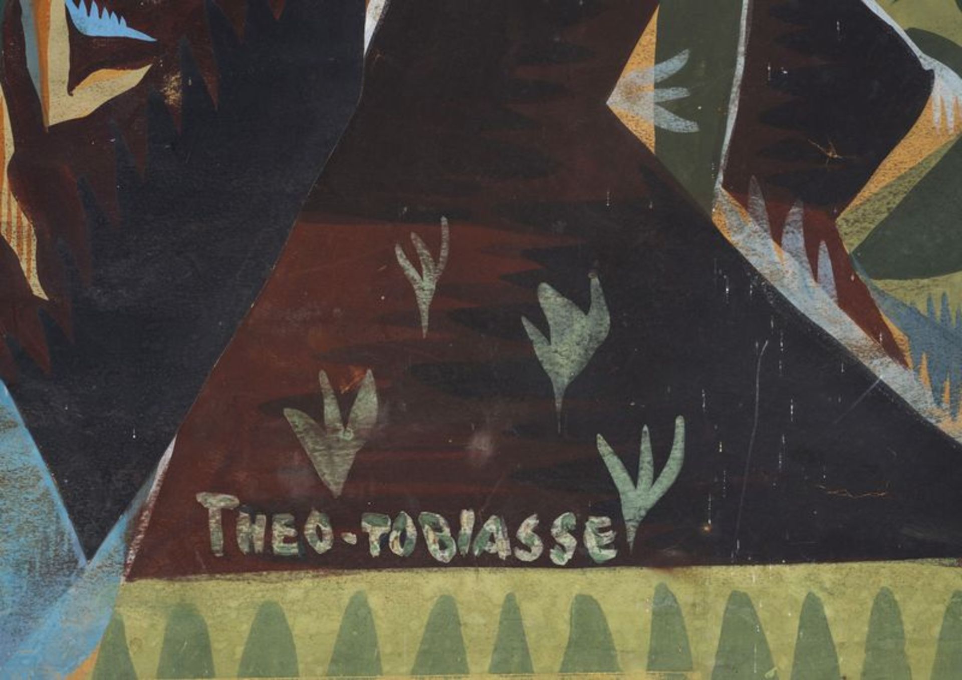 Theo TOBIASSE (1927-2012) - Personnage dans un paysage - Gouache sur papier [...] - Bild 4 aus 5