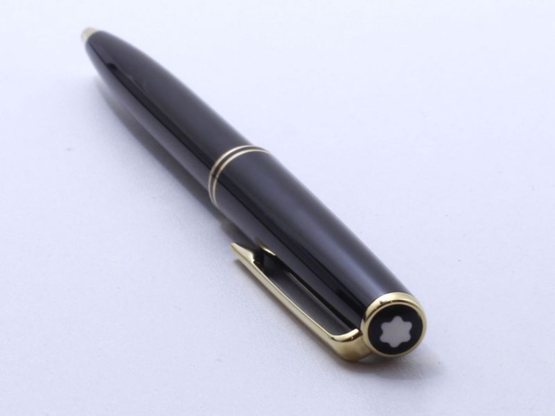 MONTBLANC ''CLASSIC'' Stylo à bille en métal doré et résine noire, emblème [...] - Bild 3 aus 4