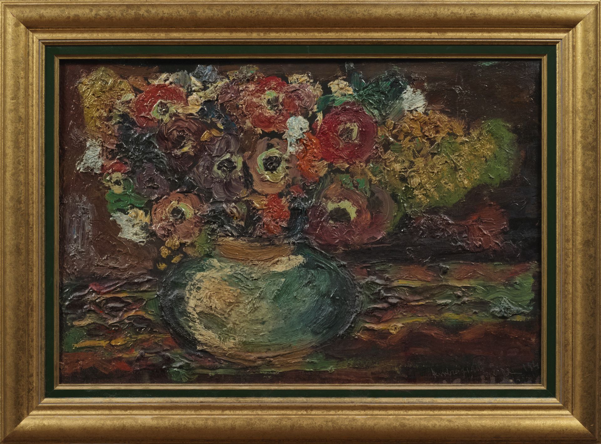 Pierre AMBROGIANI (1907-1985) - Bouquet de fleurs - Huile sur panneau signée en bas [...] - Bild 2 aus 2