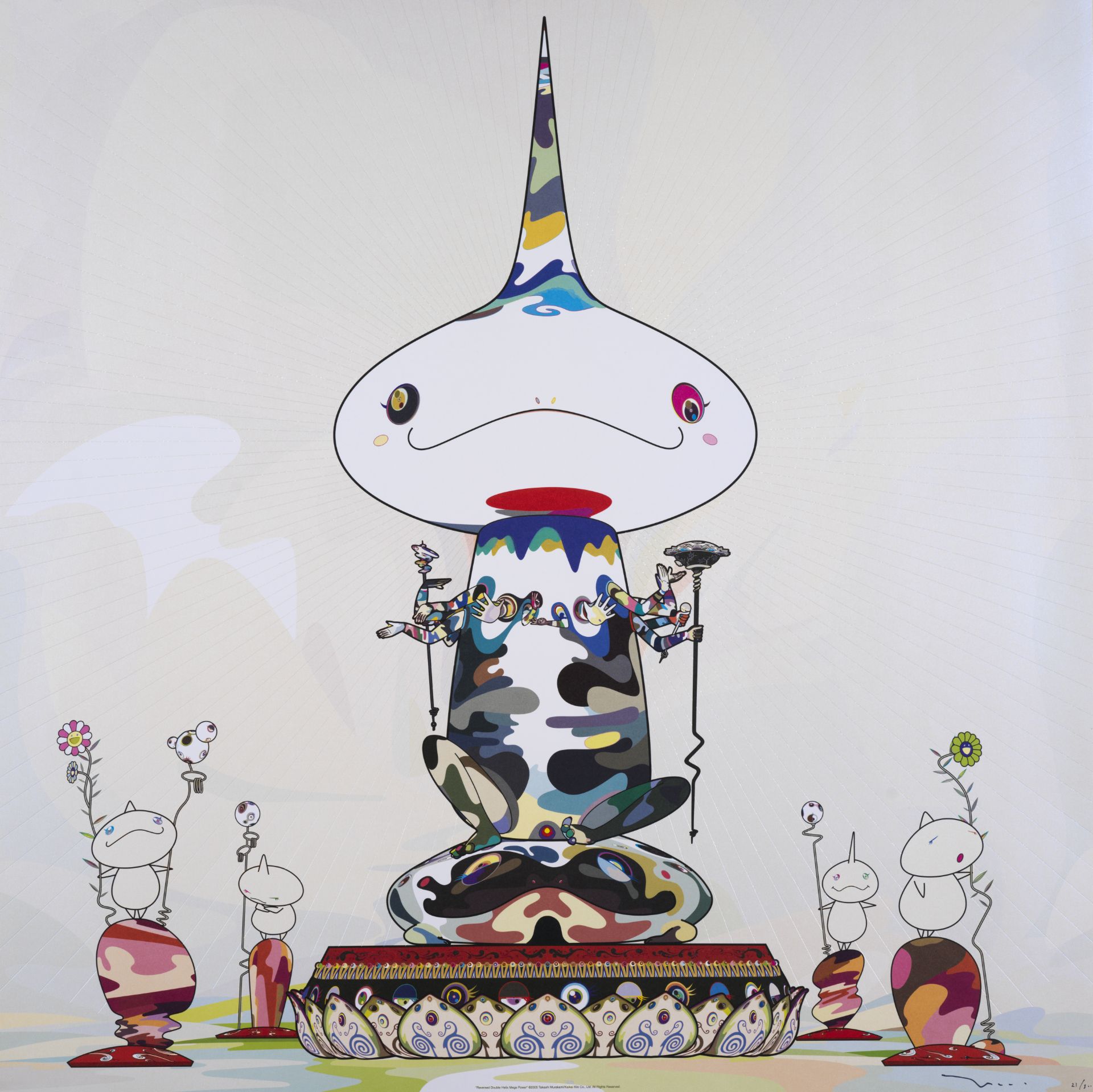 Takashi MURAKAMI - Reversed double Helix Mega Power, 2005 - Sérigraphie signée et [...]