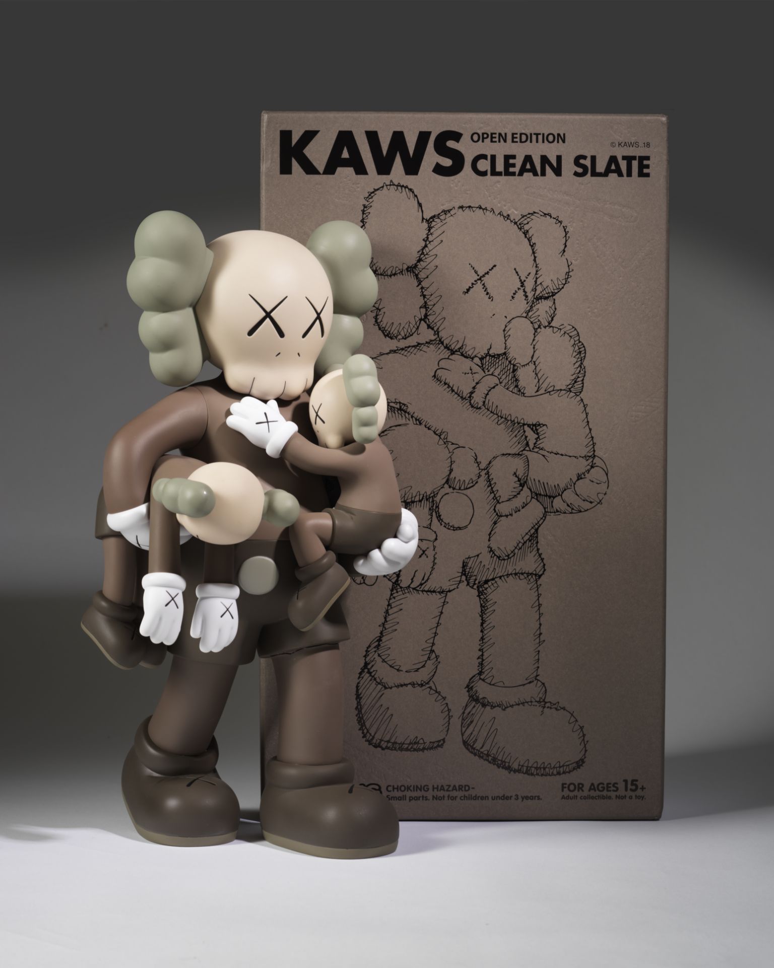 KAWS (1974) - Clean Slate (Brown), 2018 - Figurine en vinyle peint - Avec sa boîte [...]