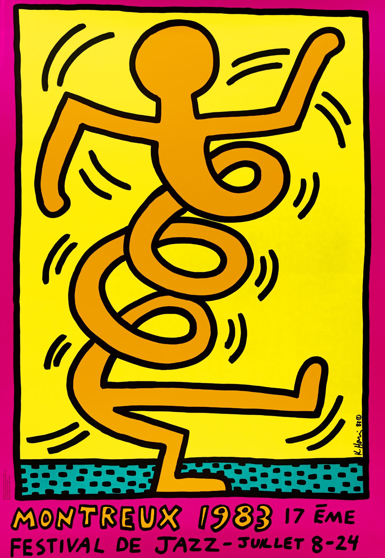 Keith HARING - D'après - Montreux Jazz Festival - Affiche sérigraphique - 99 x 69 [...]