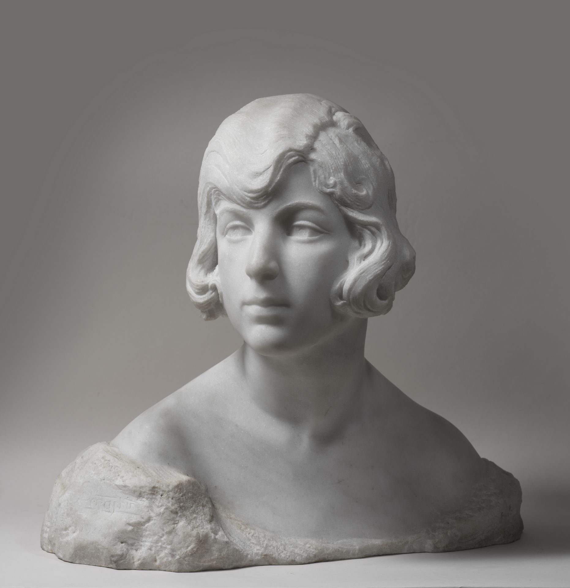 Séraphin SOUDBININE (1867-1944) - Nadia Xicota - Sculpture en marbre signée sur [...]
