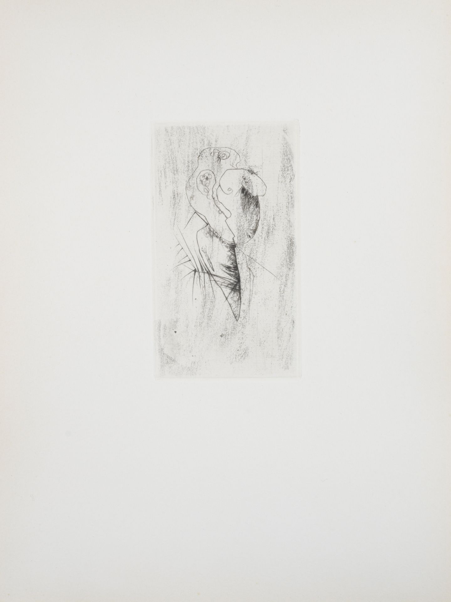 Otto WOLS (1913 - 1951) - Visage - Pointe sèche - 33 x 25,5 cm - - Otto WOLS (1913 [...]
