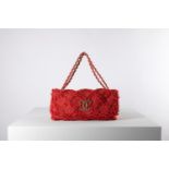 Chanel - Bag - Bag - Coral tweed fabric shoulder strap bag, cm 38, with dustbag. -