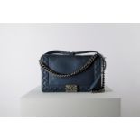 Chanel - Boy bag 28 cm - Boy bag 28 cm - Teal blue leather 28 cm Boy bag, burnished [...]