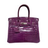 Hermès - Birkin Bag 30 cm - Birkin Bag 30 cm - Purple crocodile Nicoticus 30 cm [...]