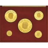 TUNISIA. Repubblica - Serie 1967 di 5 valori in oro (40, 20, 10, 5 e 2 dinars). [...]