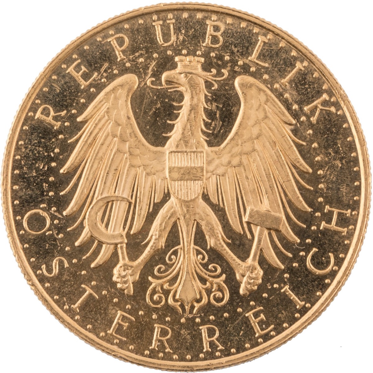 AUSTRIA. Repubblica - 100 scellini 1931. KM 2841. ORO, gr. 23,48. SPL/FDC -