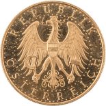 AUSTRIA. Repubblica - 100 scellini 1931. KM 2841. ORO, gr. 23,48. SPL/FDC -