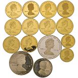 DOMINICA. Commonwealth - Lotto di 12 monete in ORO (10 da 300 dollari 1978/1979, di [...]
