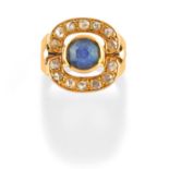 A 18K two-color gold, sapphire and diamond ring - A 18K two-color gold, sapphire and [...]