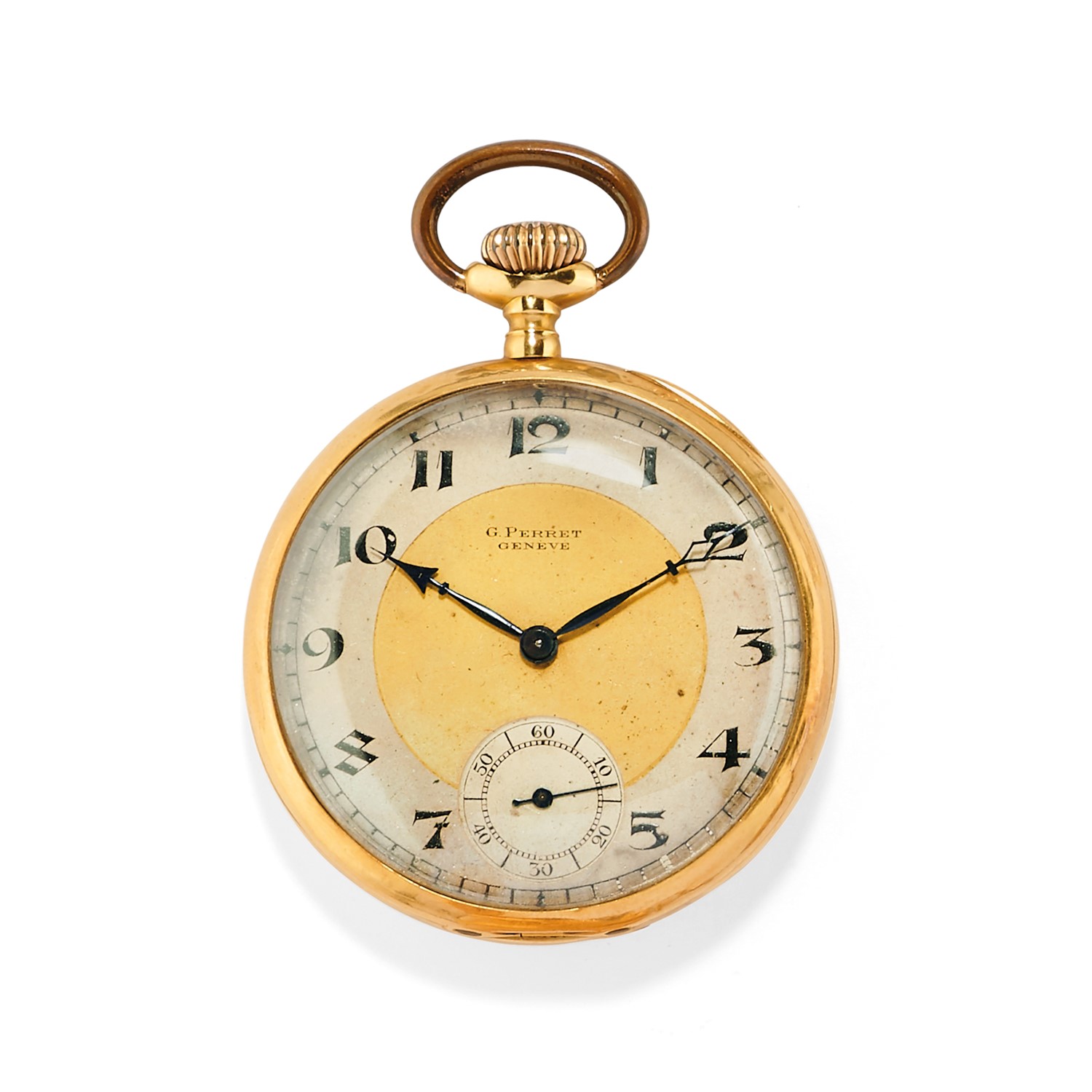 G. Perret - A 18K yellow gold pocket watch, G. Perret, defects - A 18K yellow gold [...]