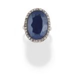 A silver, 18K yellow gold, sapphire and diamond ring, first half of 20th Century - A [...]