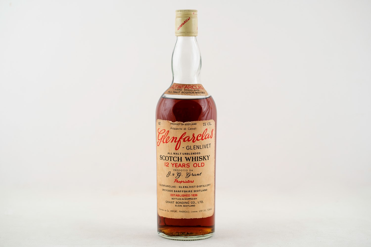 Distillati / Glenfarclas 12 year old Single Malt Scotch Whisky - Scozia - 1970s (1 [...]